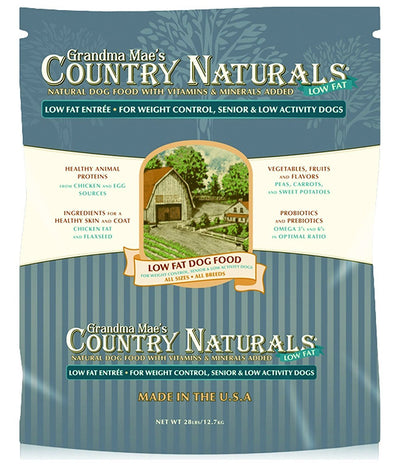 Grandma Mae's Country Naturals Grain Inclusive Dry Dog Food 26 LB Low Fat Chicken & Brown Rice