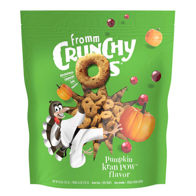 Fromm Crunchy Os Pumpkin Kran Pow Dog Treats - Premium Crunchy Dog Treats - Turkey Recipe - 26 oz