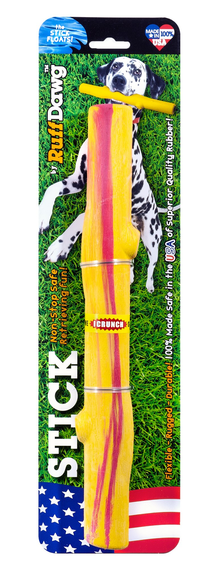 Ruff Dawg Stick Crunch Rubber Dog Toy Assorted Colors