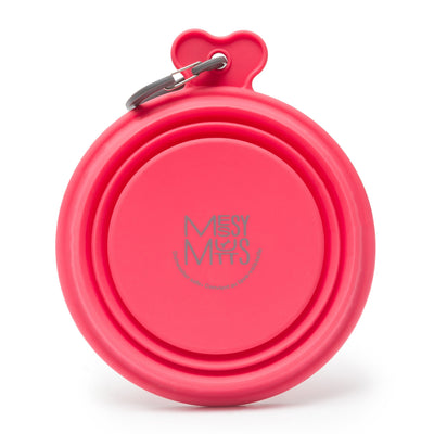 Messy Mutts Silicone Collapsible Bowl | Pet Travel Necessity | Portable Water or Food Dish | Pop Up Watering Bowl | Camping, Hiking, Walking Accessory | Large, 3 Cups | Watermelon