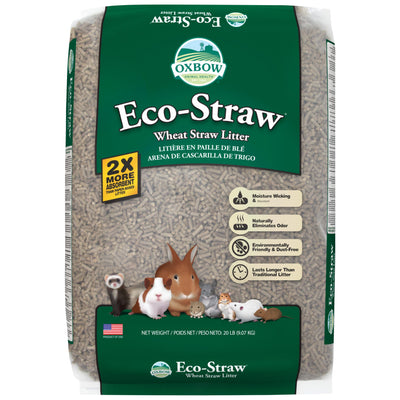 Oxbow Eco Straw Pelleted Wheat Straw Litter for Small Animals- Dust-free & Environmentally Friendly- Moisture Wicking Litter- Naturally Eliminates Odor-Made in the USA- 20 lb. Bag