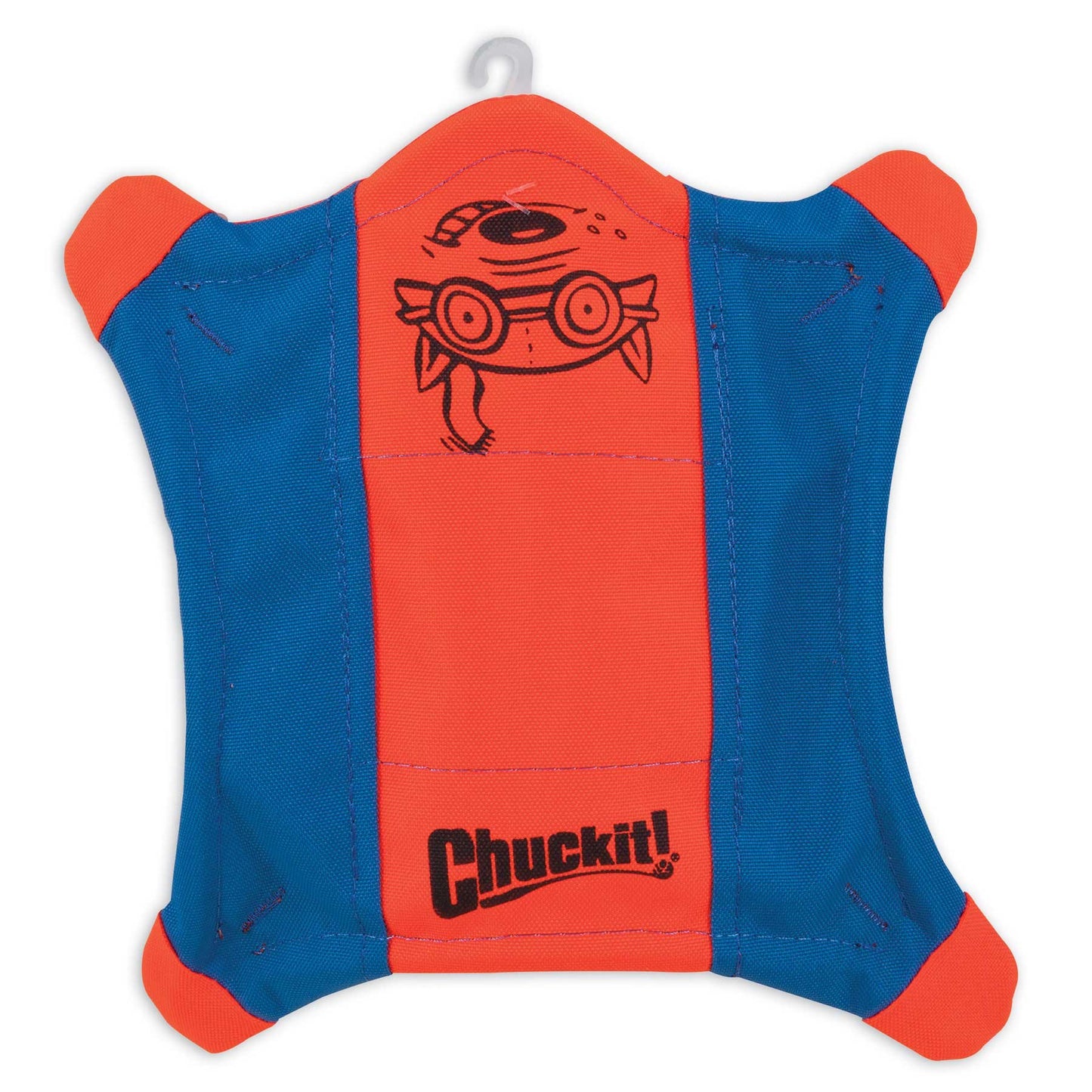 Chuckit! Flying Squirrel Fetch Dog Toy - Water Floating Flyer - Soft and Durable Polyester Canvas Construction - For Small Dogs - Size Small - 8.25-inch Diameter - Pack of 1 - Orange and Blue