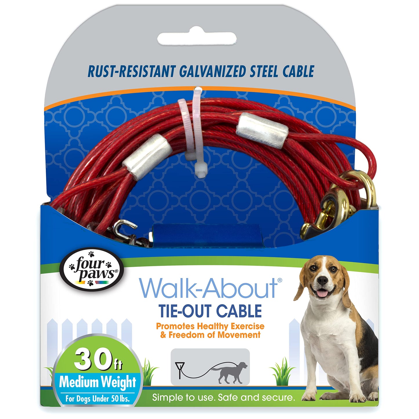 Four Paws Medium Weight Dog Tie Out Cable