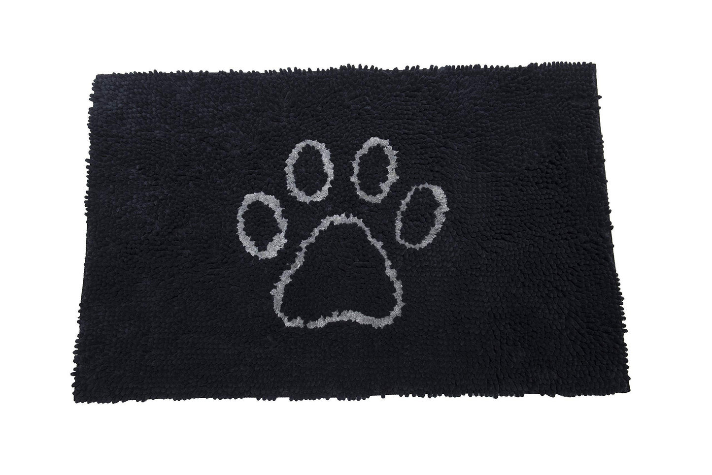 Dog Gone Smart Dirty Dog Microfiber Paw Doormat - Muddy Mats For Dogs - Super Absorbent Dog Mat Keeps Paws & Floors Clean - Machine Washable Pet Door Rugs with Non-Slip Backing | Large Black