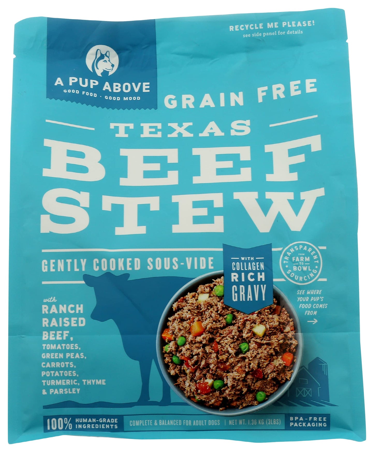 A Pup Above Texas Beef Stew Dog Food, 48 OZ