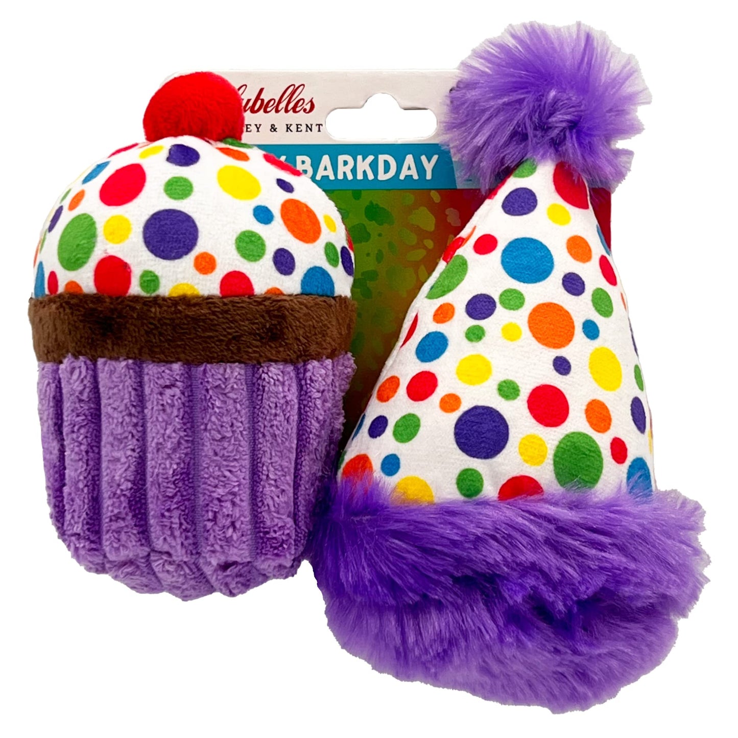 Huxley & Kent Tiny Tuff | It's My Barkday | Extra Tough Dog Toy for Small Dogs | 2-Pack Funny Dog Toy | Features Squeaker, Crinkle | Machine Washable