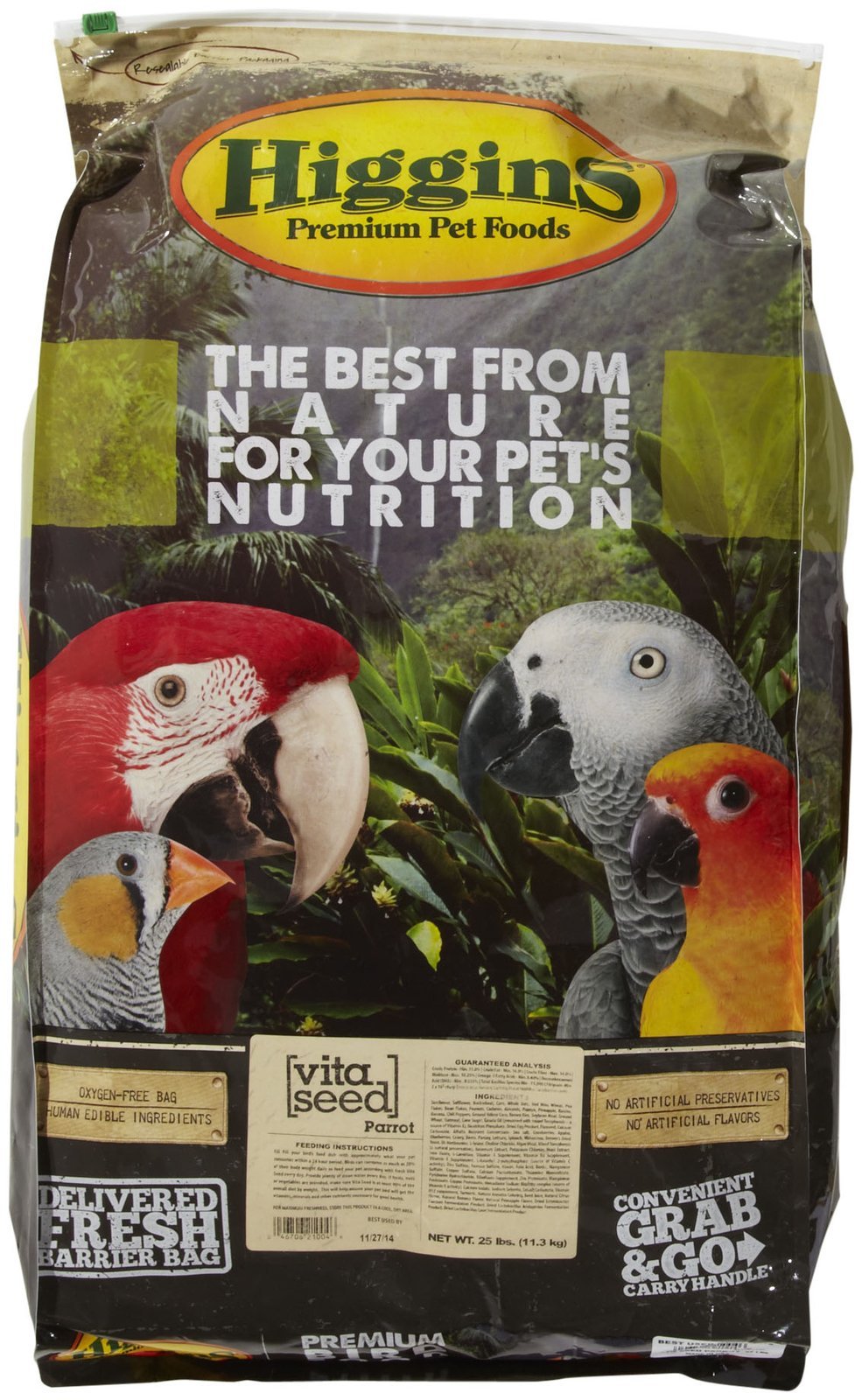 Higgins 466119 Higg Nederlands Vita Seed Parrot Food, 25-Pound