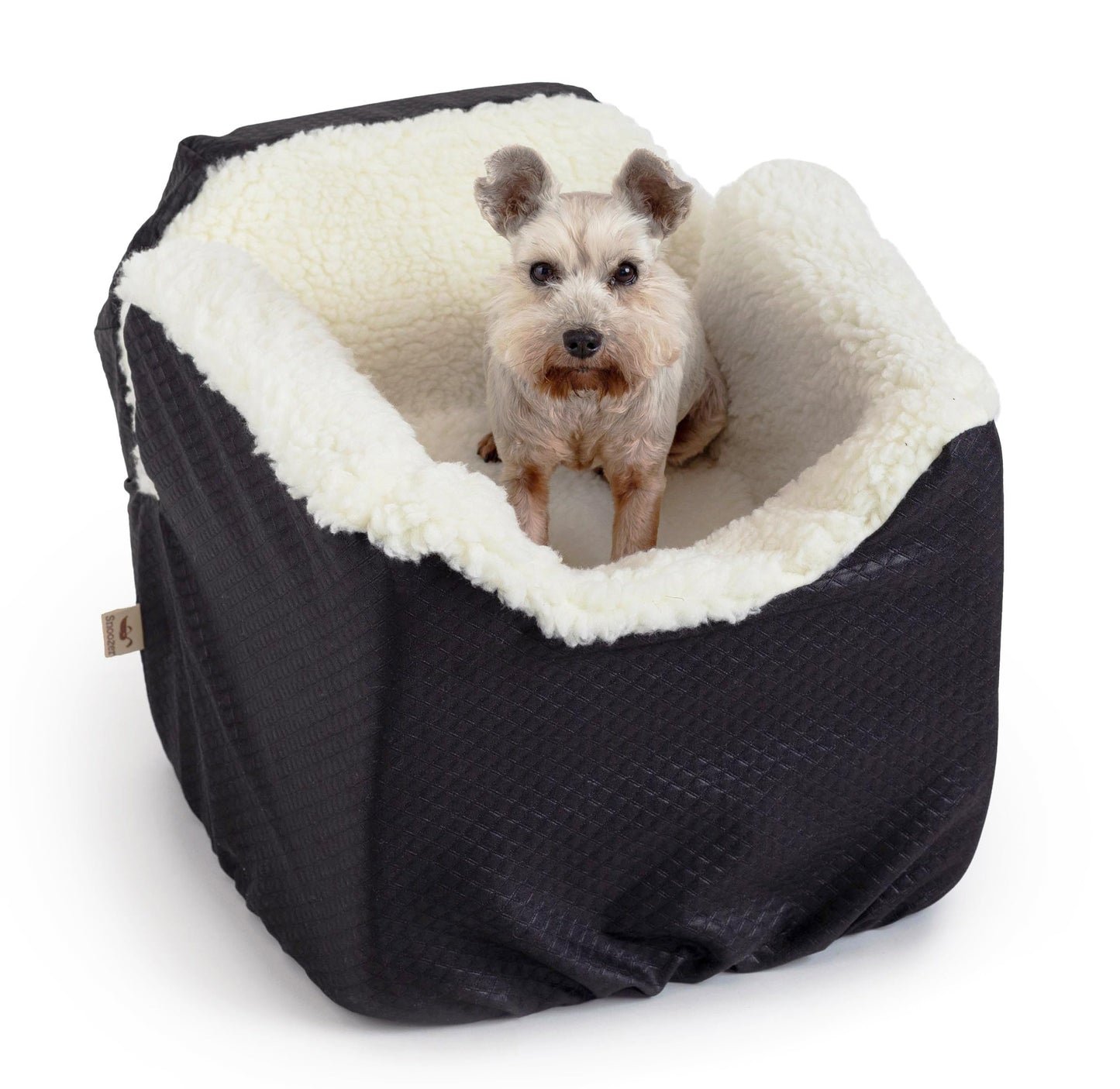 Snoozer Dog Car Seat: Lookout I Dog Booster Car Seat for Dogs Small 5-15 lbs, Size: Small, Fabric: Black Diamond, Pet Car Seat to Alleviate Car Sickness for Dogs, Removable Machine Washable Cover