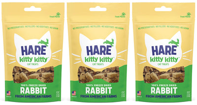 ETTA SAYS! Kitty Freeze Dried Cat Treats Pack of 3 100% Freeze-Dried Rabbit Cat Treat, Kitten Treats, Hormone-Free, Made in The USA