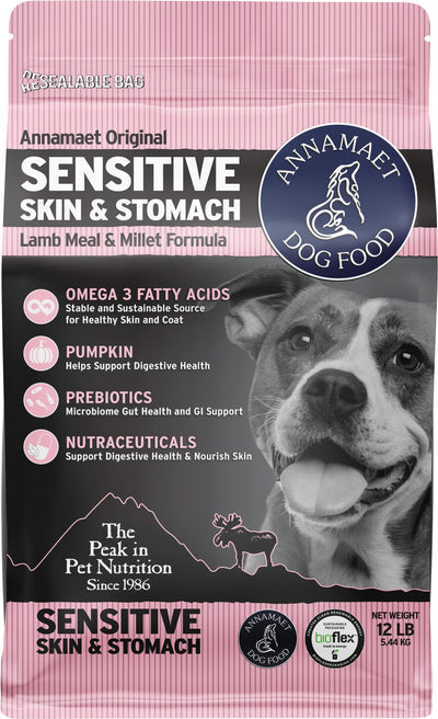 Annamaet Original Sensitive Skin & Stomach Dry Dog Food, (Lamb, Whitefish & Millet), 12-lb Bag