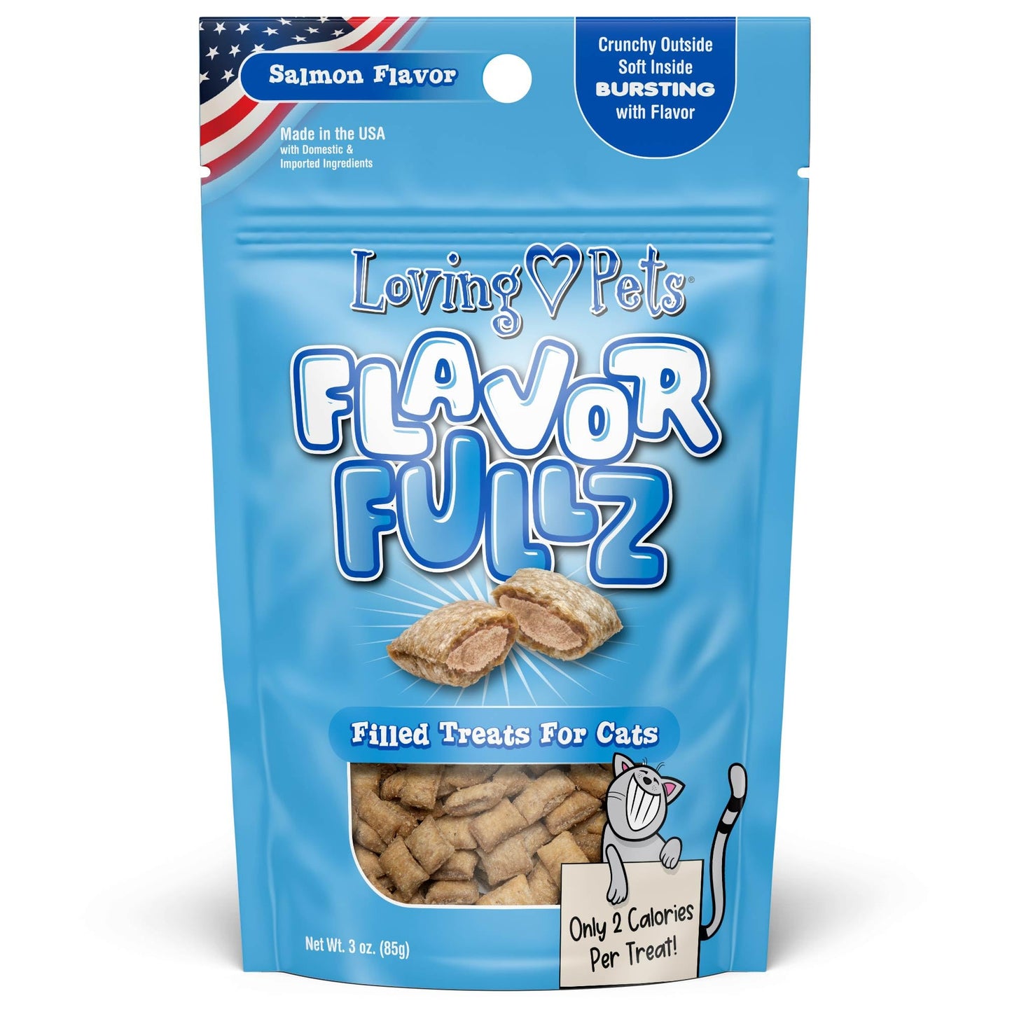 Loving Pets Flavorfullz Filled Treats for Cats, Salmon 3 oz.