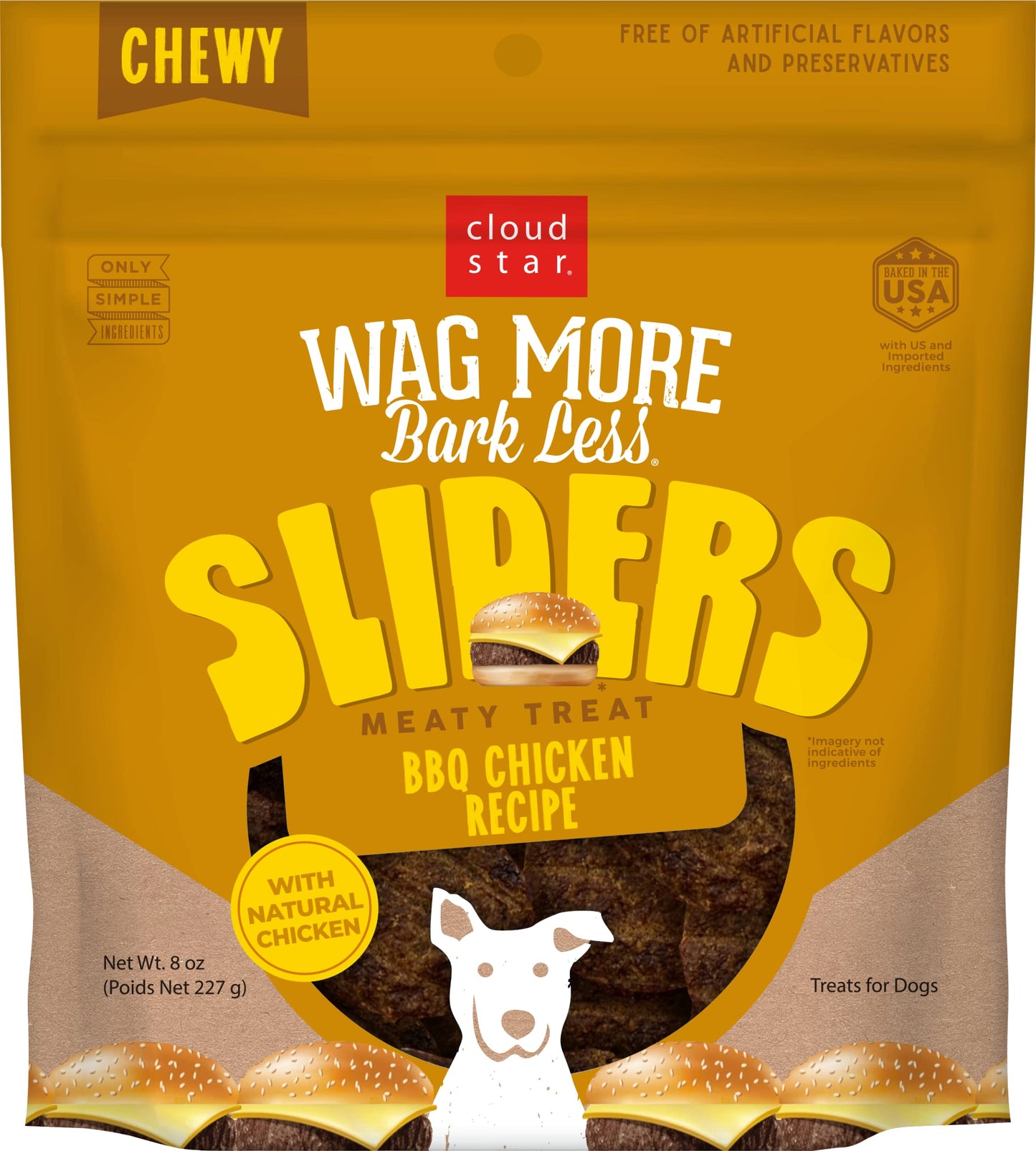 Cloud Star Wag More Bark Less Sliders Dog Treats, BBQ Chicken 8 oz. Bag