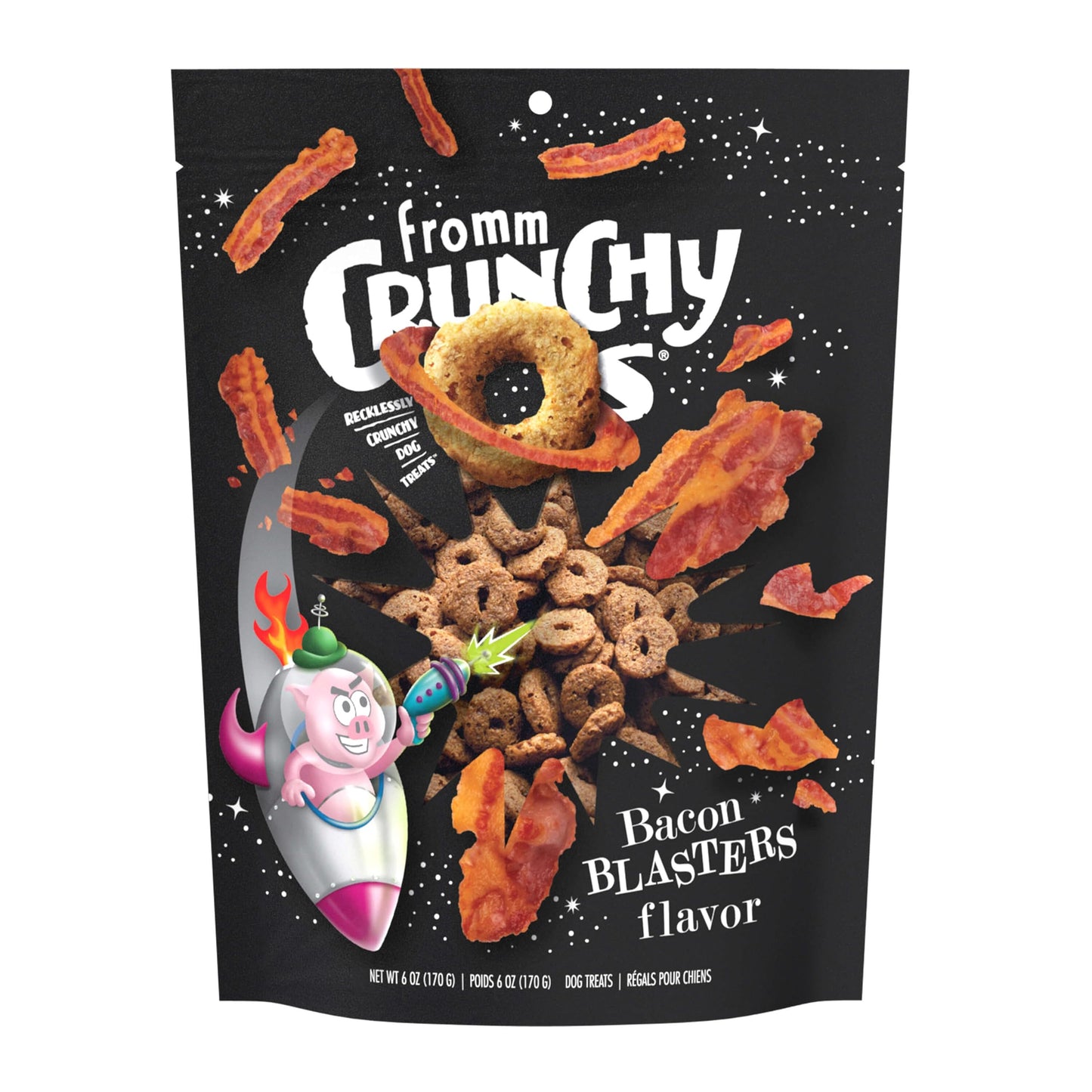 Fromm Crunchy Os Bacon Blasters Flavor Dog Treats - Premium Crunchy Dog Treats - Bacon Recipe - 6 oz