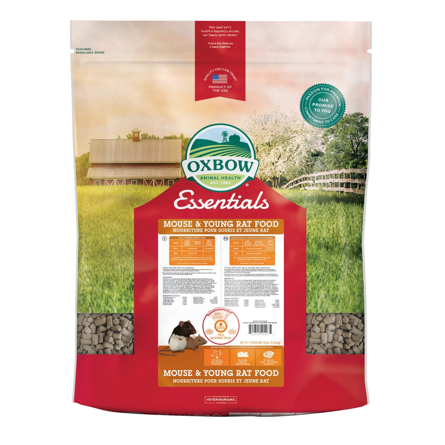 Oxbow Essentials Mouse and Young Rat Food - All Natural Mouse and Young Rat Food - 2.5 lb.