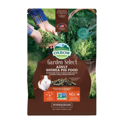 Oxbow Animal Health Garden Select Adult Guinea Pig Food, Garden-Inspired Recipe for Adult Guinea Pigs, No Soy or Wheat, Non-GMO, Made in The USA, 4 Pound Bag