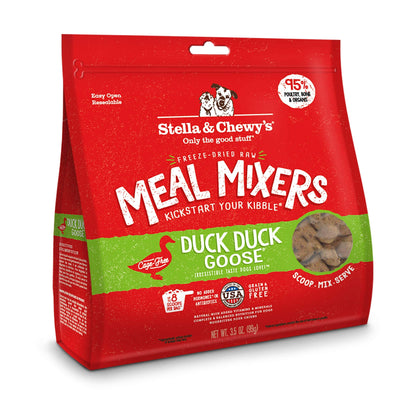 Stella & Chewy's Freeze Dried Raw Duck Duck Goose Meal Mixer - Dog Food Topper for Small & Large Breeds - Grain Free, Protein Rich Recipe - 3.5 oz Bag