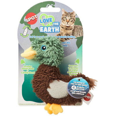 SPOT Love The Earth Barnyard Bird Cat Toy - Eco Friendly Catnip Toy Made with Recycled Plastic Bottles, Soft, Plush, Bright Colored Classic Toy for Indoor Cats and Kittens - 4 inch, Assorted Styles