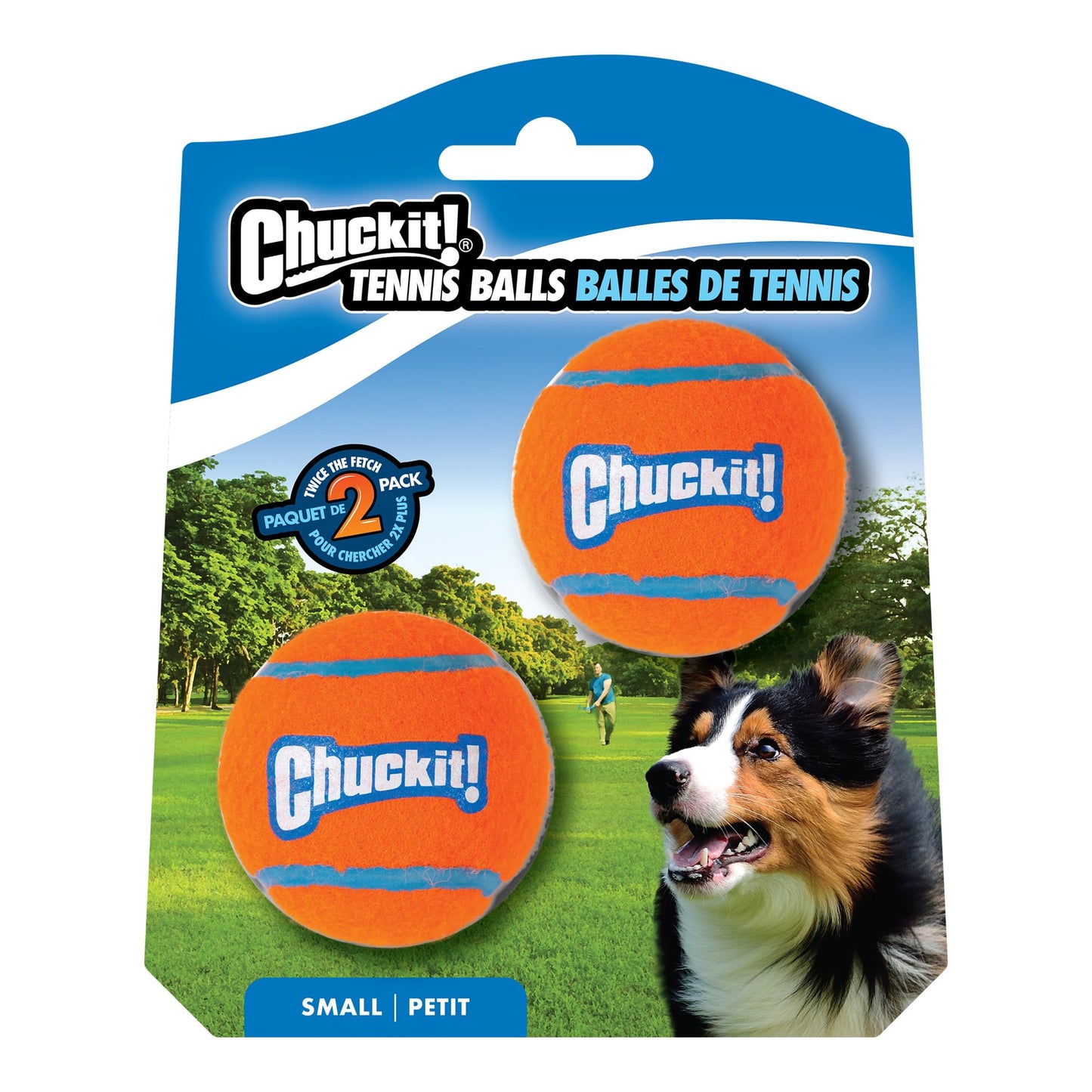 Chuckit! Dog Tennis Ball Dog Toy, Small (2 Inch Diameter) for dogs 0-20 lbs, Pack of 2