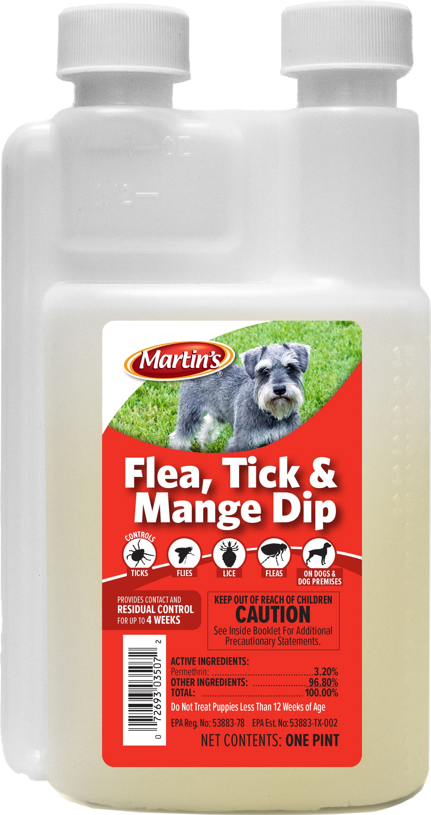 Martin'S Flea Tick & Mange Dog Dip (Pack Of 12)