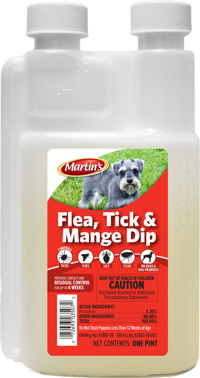 Martin'S Flea Tick & Mange Dog Dip (Pack Of 12)