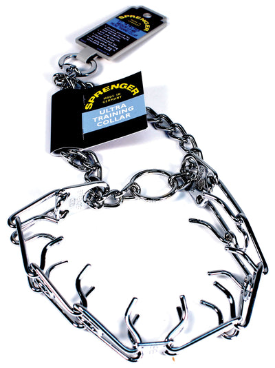 Herm Sprenger Ultra-Plus Prong Dog Training Collar, 18" Neck Size, 3.0 mm x 20" Chain Length, Steel Chrome Plated Dog Prong Collar, Pinch Collar for Dogs, Dog Correction Collar, Prong Training Collar