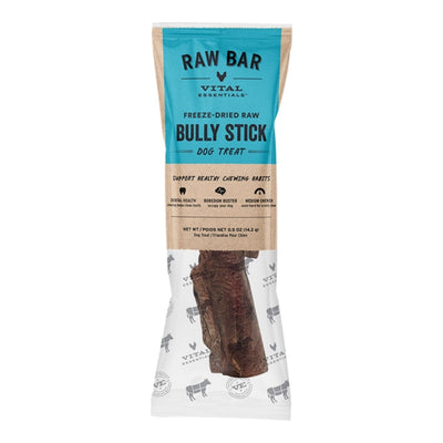 Vital Essentials Freeze-Dried Raw Bully Stick Dog Treat, 0.5 oz (Raw Bar)