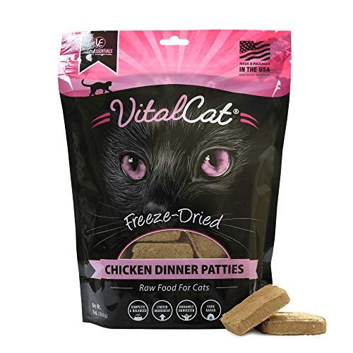 Vital Essentials Freeze Dried Raw Cat Food, Chicken Mini Patties Entree, 8 oz