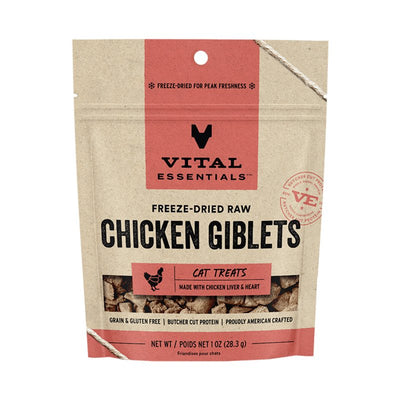 Vital Essentials Freeze Dried Raw Cat Treats, Chicken Giblets, 1 oz