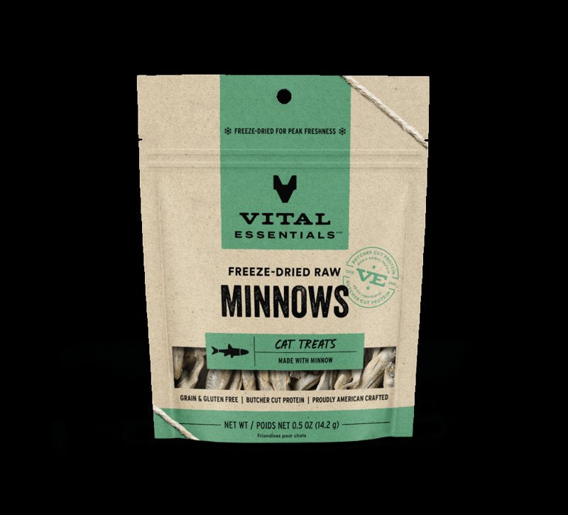 Vital Essentials Freeze Dried Raw Cat Treats, Minnows Treats, 0.5 oz