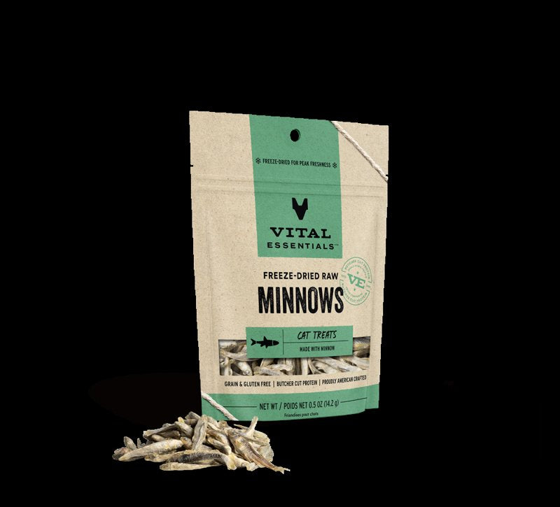 Vital Essentials Freeze Dried Raw Cat Treats, Minnows Treats, 0.5 oz