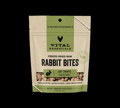 Vital Essentials Freeze Dried Raw Cat Treats, Rabbit Bites, 0.9 oz