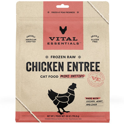 Vital Essentials Chicken EntrÃ©e Mini Patties Frozen Raw Cat Food