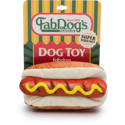 fabdog Foodie Dog Toys - Fun Squeaky Dog Toy for All Breeds - Plush Dog Squeak Toy Ideal for Birthday Gift | Food-Themed Toys for Dogs | Hot Dog