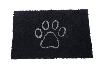 Dog Gone Smart Dirty Dog Microfiber Paw Doormat - Muddy Mats For Dogs - Super Absorbent Dog Mat Keeps Paws & Floors Clean - Machine Washable Pet Door Rugs with Non-Slip Backing | Medium Black