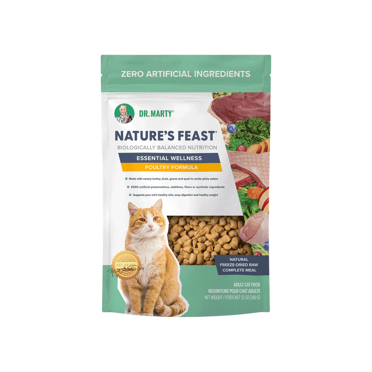 Dr. Marty Nature's Feast Essential Wellness Poultry Freeze-Dried Raw Cat Food