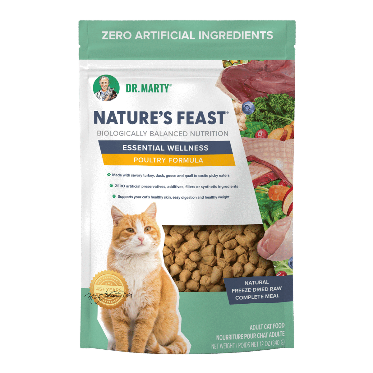 Dr. Marty Nature's Feast Essential Wellness Poultry Freeze-Dried Raw Cat Food