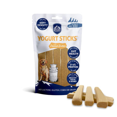 Yogurt Sticks, Prebiotic & Probiotics, Protein Rich - Lactose Free - Gluten Free - Corn Free - Grain Free, USA Made, for All Breeds, 5 pieces of Droolicious Yogurt Sticks, Peanut Butter Flavor