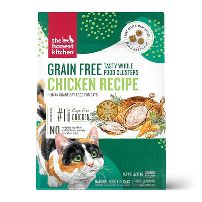 The Honest Kitchen Whole Food Clusters Grain Free Chicken Dry Cat Food, 1 lb Trial Pouch