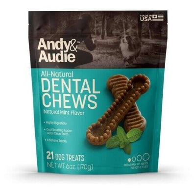 Andy & Audie All-Natural Mint Dental Chews for Dogs, Extra Small, 6 oz