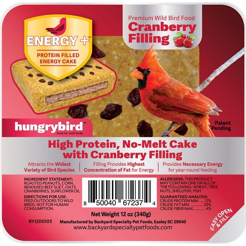 HUNGRYBIRD Energy+Suet Cake with Cranberry Filling