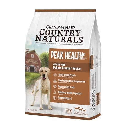 Grandma Mae's Country Naturals Peak Health Grain-Free Dakota Frontier Water Buffalo Meal Recipe Dry Dog Food, 22 lb