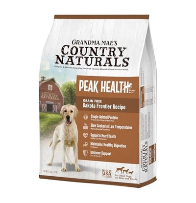 Grandma Mae's Country Naturals Peak Health Grain-Free Dakota Frontier Water Buffalo Meal Recipe Dry Dog Food, 22 lb