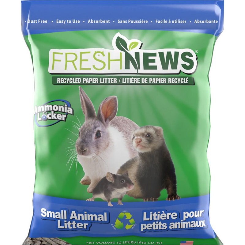 Fresh News Recycled Paper Small Animal Litter Bedding, 10 Liters