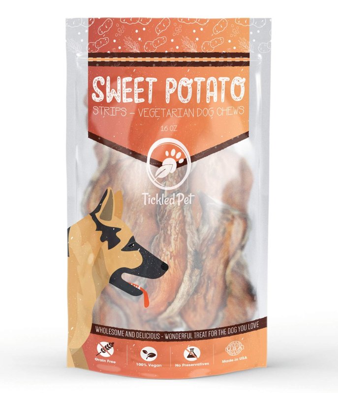 TickledPet Sweet Potato Dog Treats - Dried American Sweet Potatoes Chews for Dogs - USA Made, 16oz