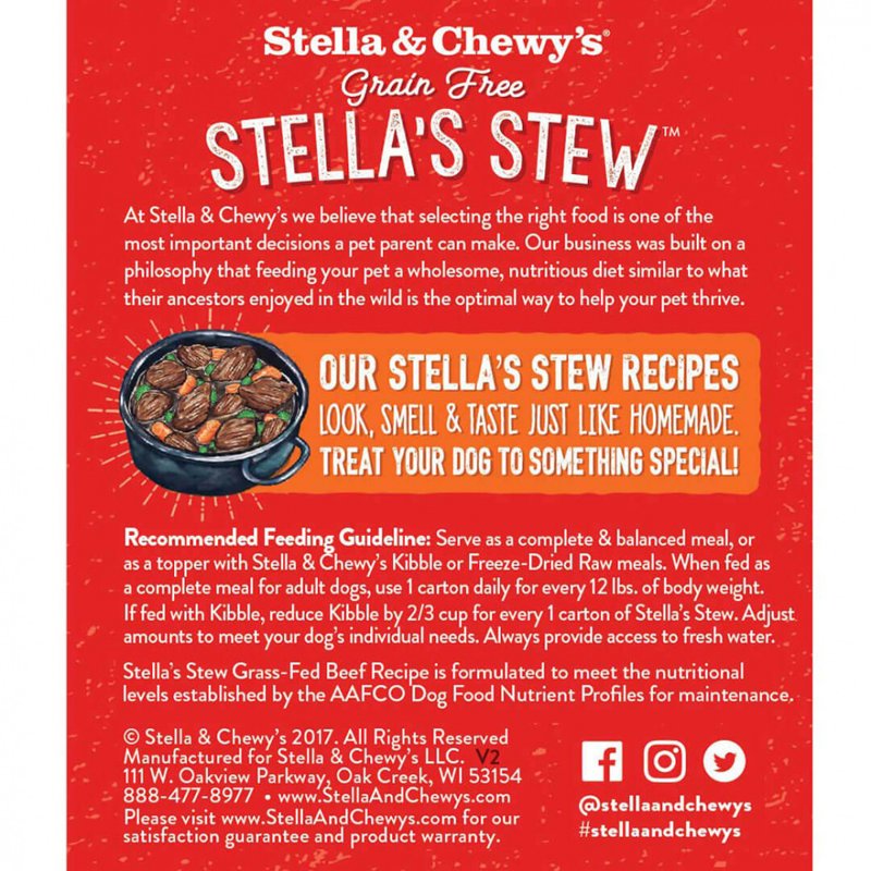 Stella & Chewy's Stella's Stew Grass-Fed Beef Recipe Wet Dog Food (Pack of 12)