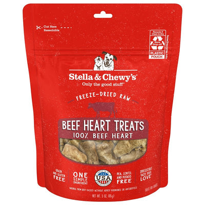 Stella & Chewy's Freeze-Dried Raw Single Ingredient Beef Heart Treats, 3 oz. Bag