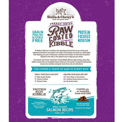 Stella & Chewy's Raw Coated Premium Kibble Cat Food - Grain Free, Protein Rich Meals - Wild Caught Salmon Recipe - 2.5 lb. Bag