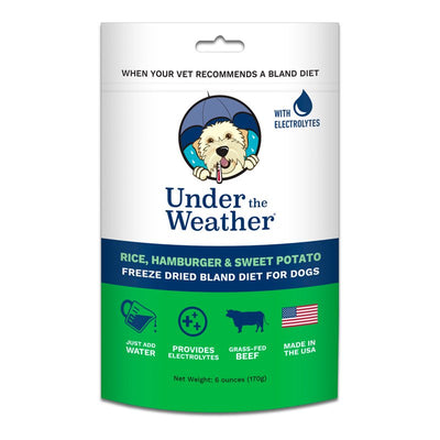 Under the Weather Easy to Digest Bland Diet for Sick Dogs - Always Be Ready - Contains Electrolytes - Gluten Free, All Natural, Freeze Dried 100% Human Grade Meats - Hamburger, Rice & Sweet Potato