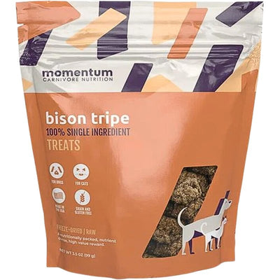 Momentum Carnivore Nutrition Freeze Dried Raw Bison Tripe Treats 4 Oz Bag