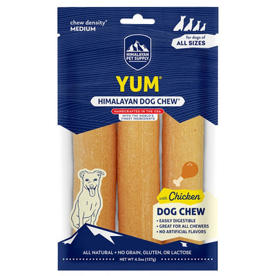 Himalayan Dog Chew Original Yak Cheese Dog Chews, 100% Natural, Long Lasting, Gluten Free, Healthy & Safe Dog Treats, Lactose & Grain Free, Protein Rich, Chicken Flavor, 4.5 oz Resealable Pouch